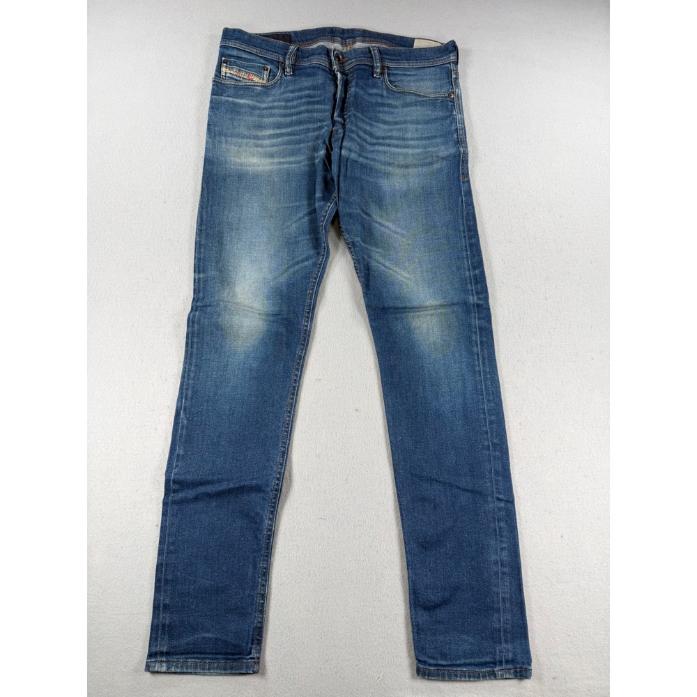 Y2k Diesel Tepphar Slim Carrot Jeans Mens 34 Blue Medium Wash Made in Italy